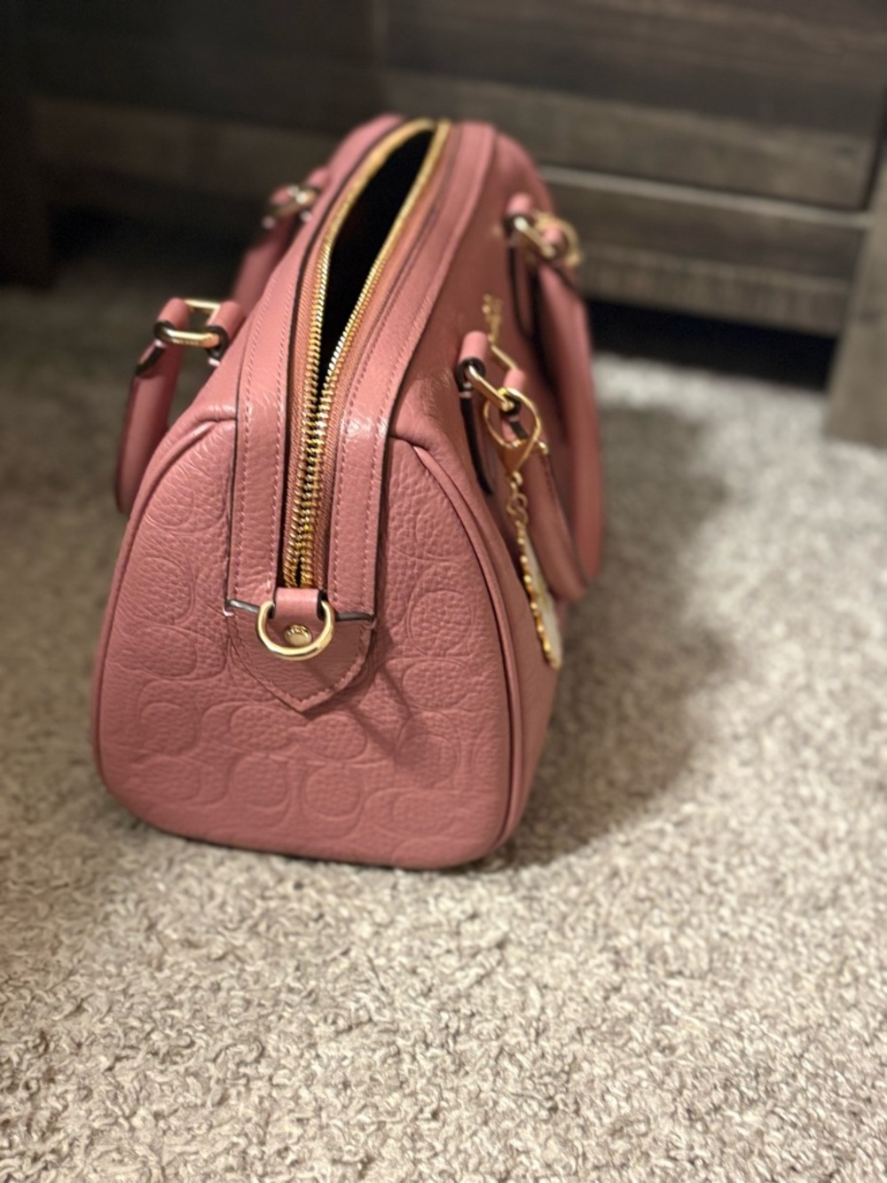 Coach Pink Embossed medium Rowan - Picture 4 of 6